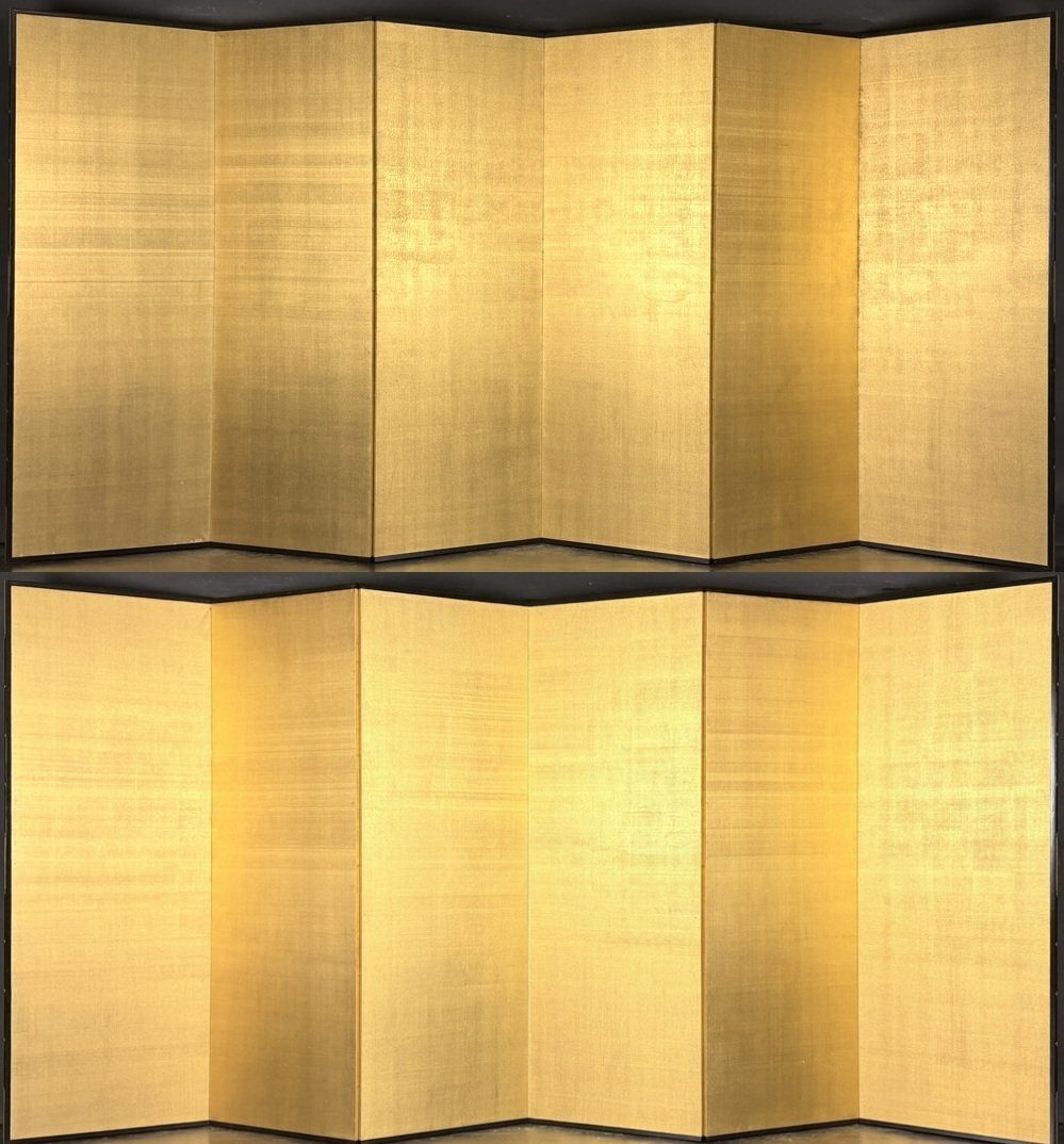Gold with a Silk-Like Texture · Pair — overall view