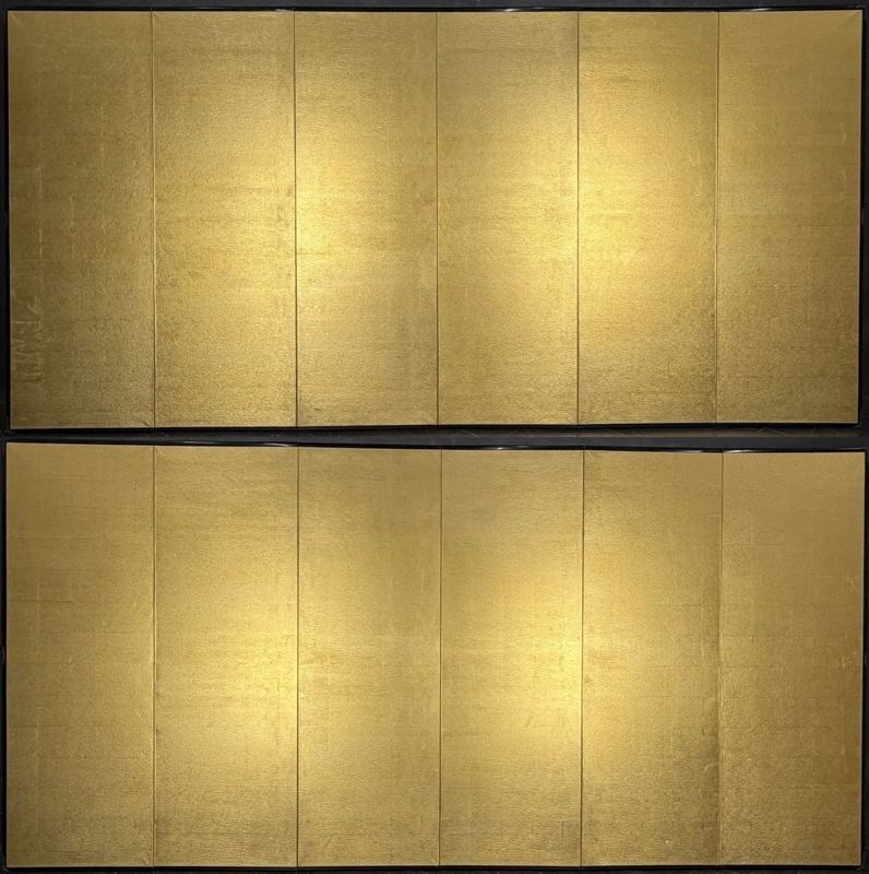 Textured Gold · Twelve Panels — Pair of 6-panel screens