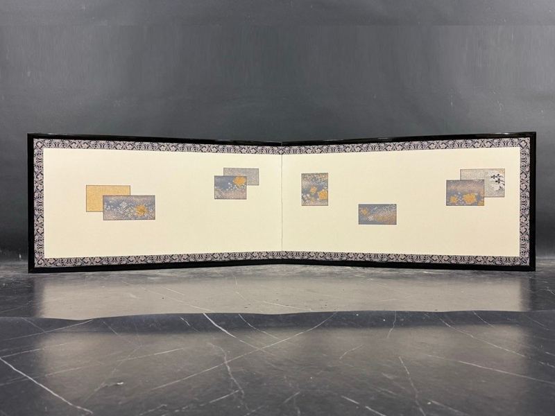 Textile Fragments & Flowers — Single 2-panel screen