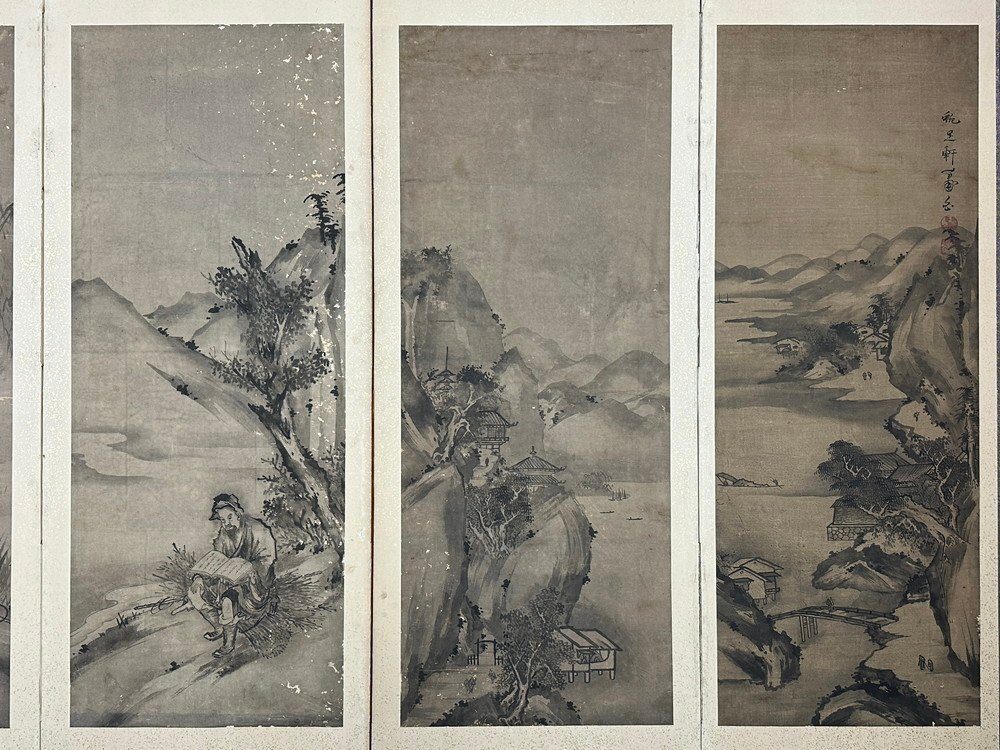 水墨山水楼阁人物图·照片 2
