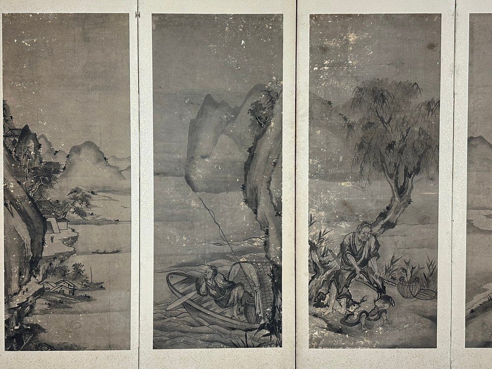 水墨山水楼阁人物图·照片 3