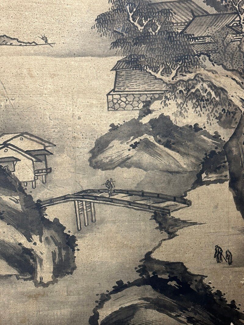 水墨山水楼阁人物图·照片 5