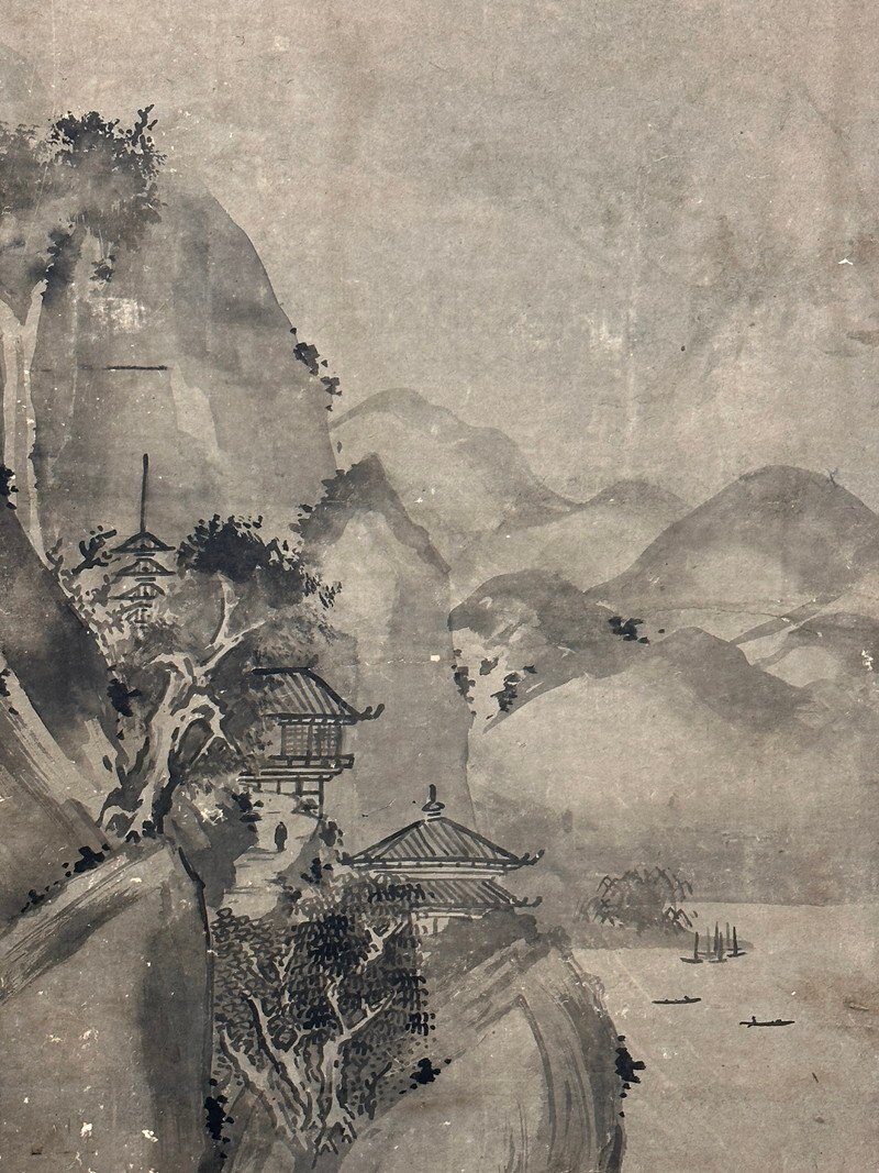 水墨山水楼阁人物图·照片 7