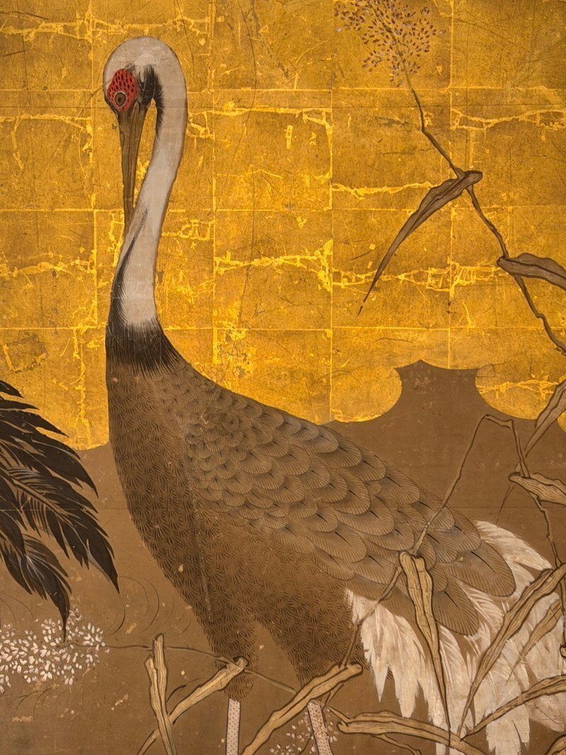 A Gathering of Cranes on Gold · photograph 2