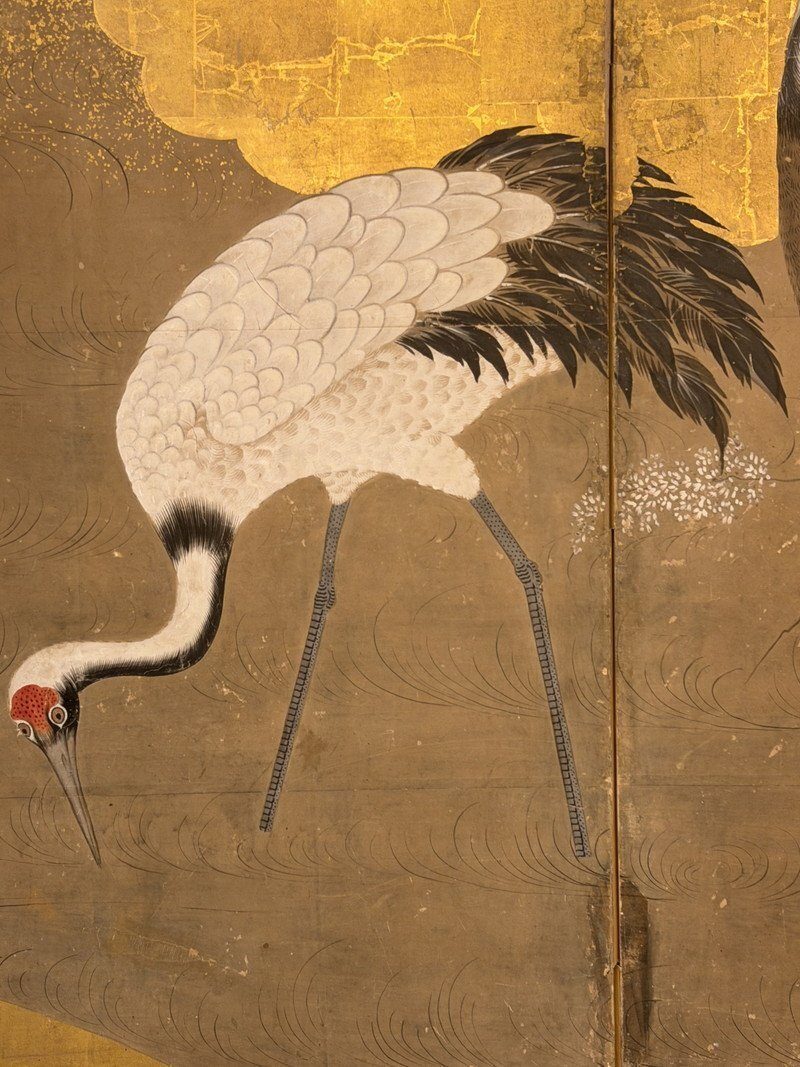 A Gathering of Cranes on Gold · photograph 3