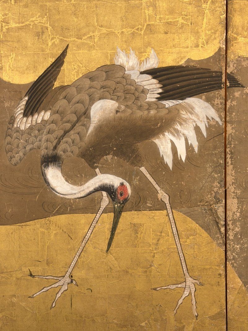A Gathering of Cranes on Gold · photograph 4
