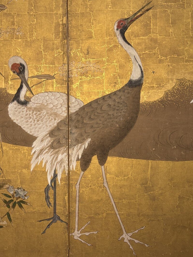 A Gathering of Cranes on Gold · photograph 5
