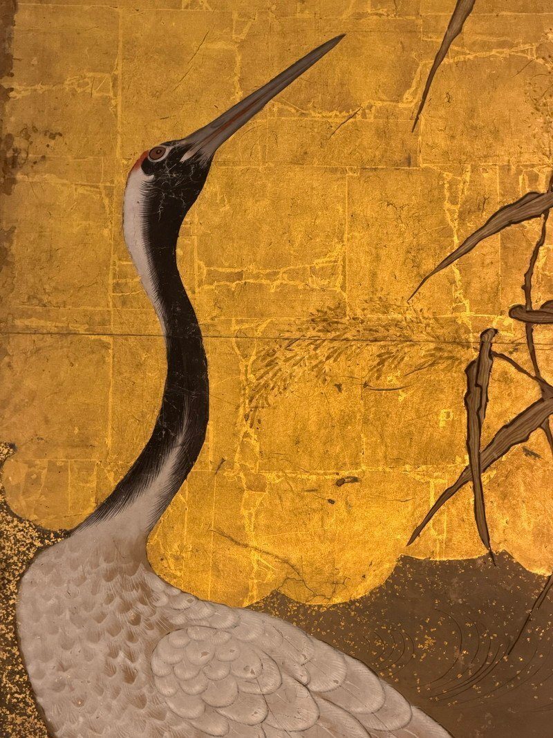 A Gathering of Cranes on Gold · photograph 6