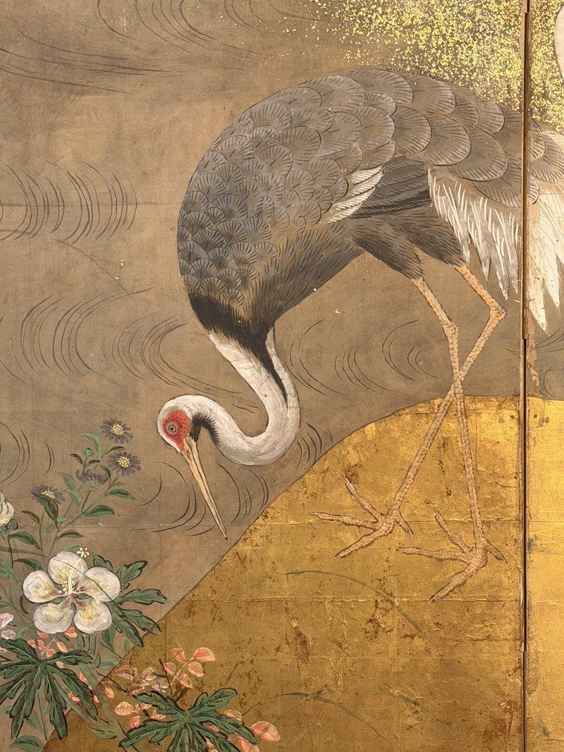 A Gathering of Cranes on Gold · photograph 7