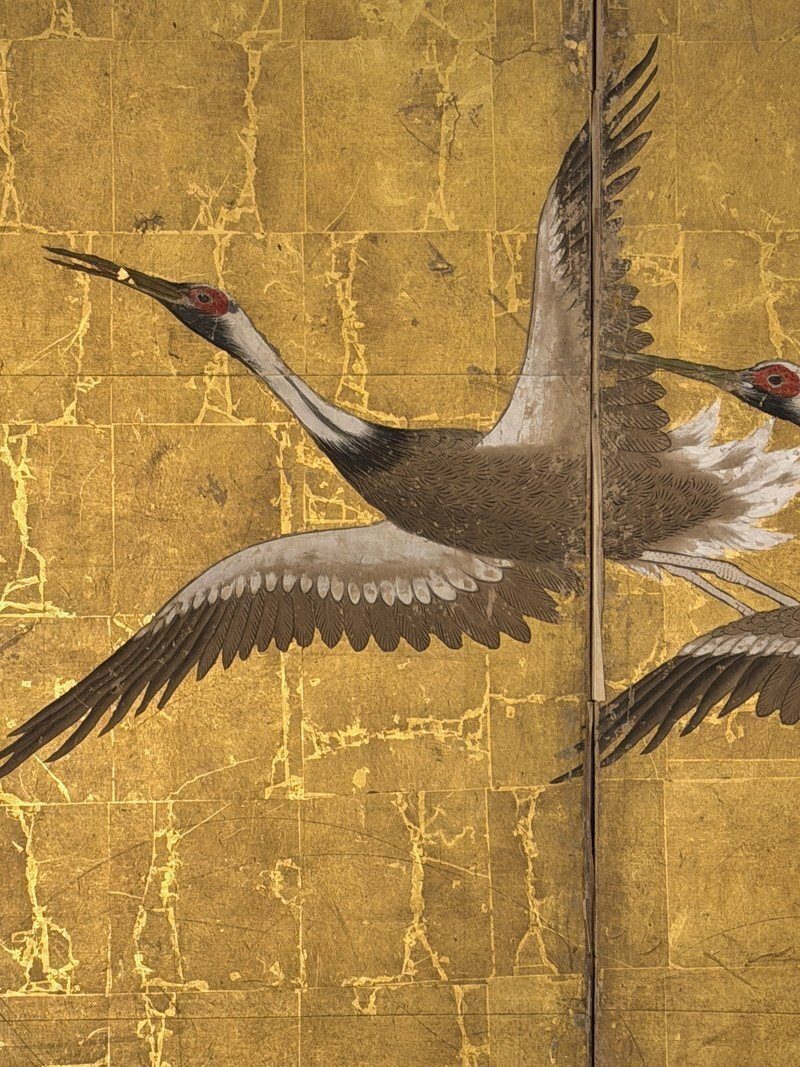 A Gathering of Cranes on Gold · photograph 9