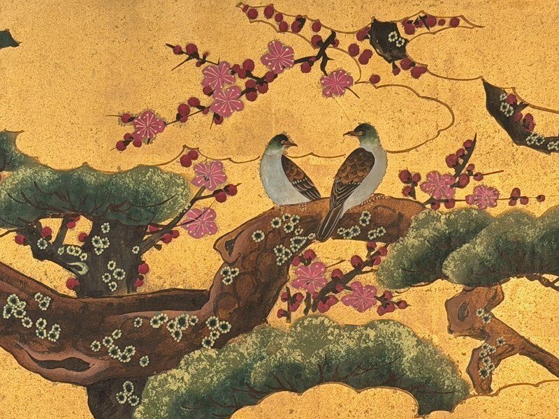 松梅鶏図・写真 3
