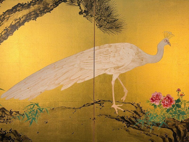 White Peacocks on Gold · photograph 3